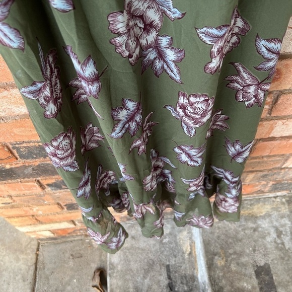 NWT Avec Les Filles Womens Chiffon Open Back Floral Midi Ruffle Dress Boho - Picture 6 of 11